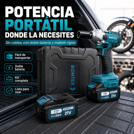 Llave de Impacto 21V BOMTEX Doble bateria