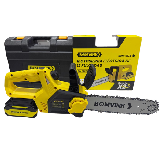 MOTOSIERRA ELECTRICA DE 12 '' BRUSHLESS 2 BATERIAS BOMVINK